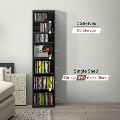 Veka Wood Black Narrow CD Storage Unit With 260 Disc Capacity