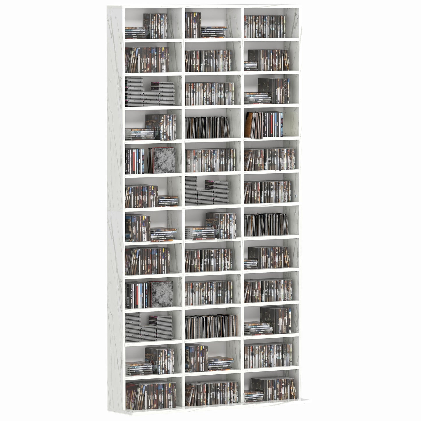 Somole Tano Wooden Marble Effect Adjustable CD Storage Cabinet 102 x 195 cm