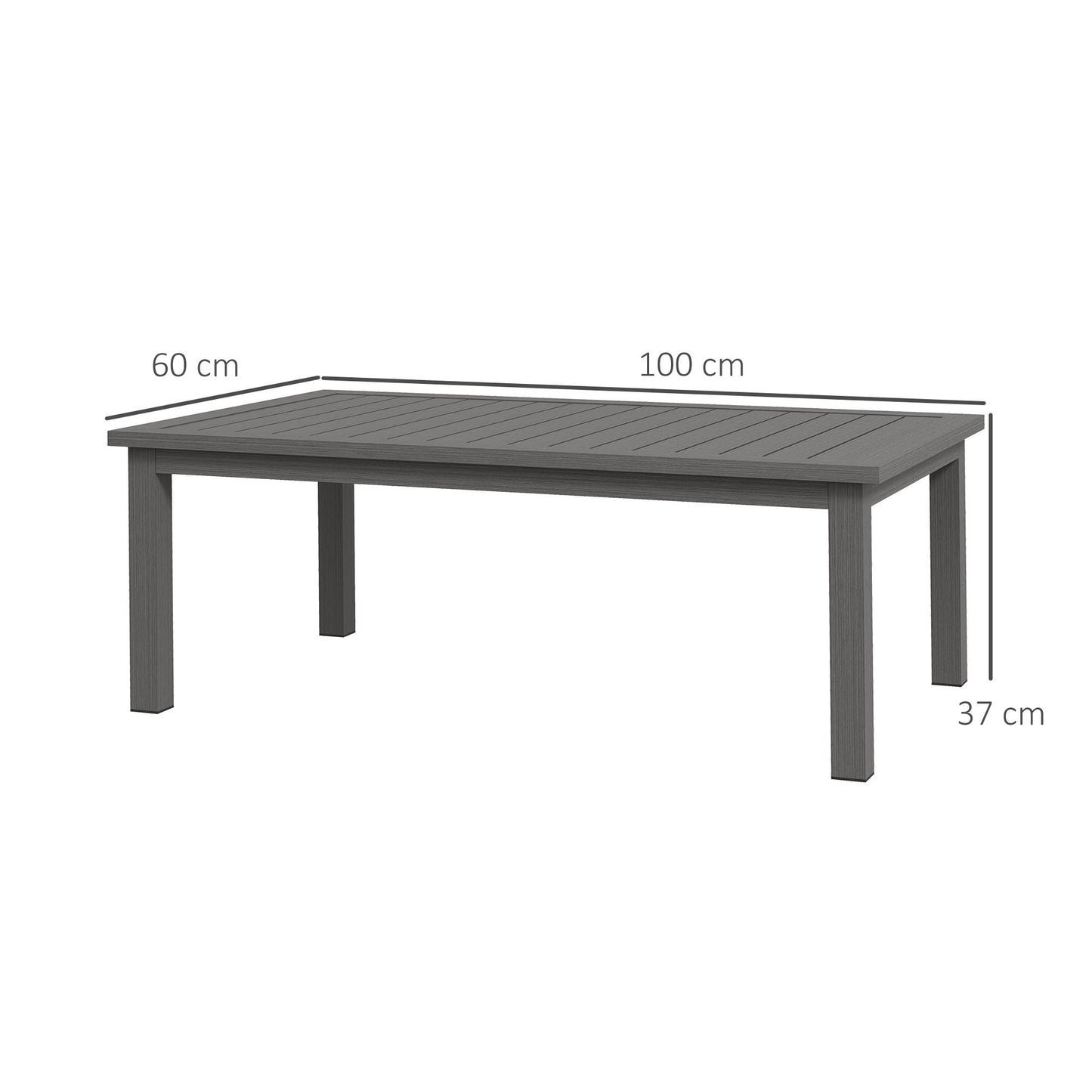 Ninori 100cm Aluminium Brown Outdoor Coffee Table