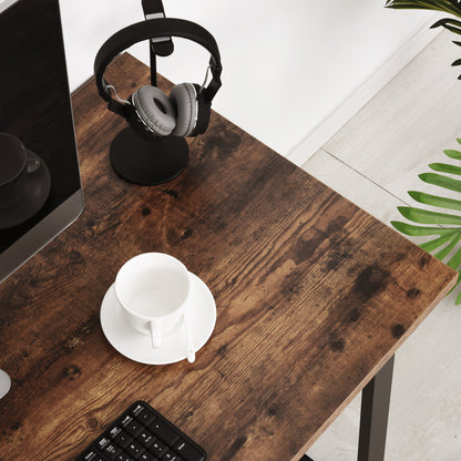 Rara 115cm Metal And Wood Rustic Brown And Black Industrial Writing Desk