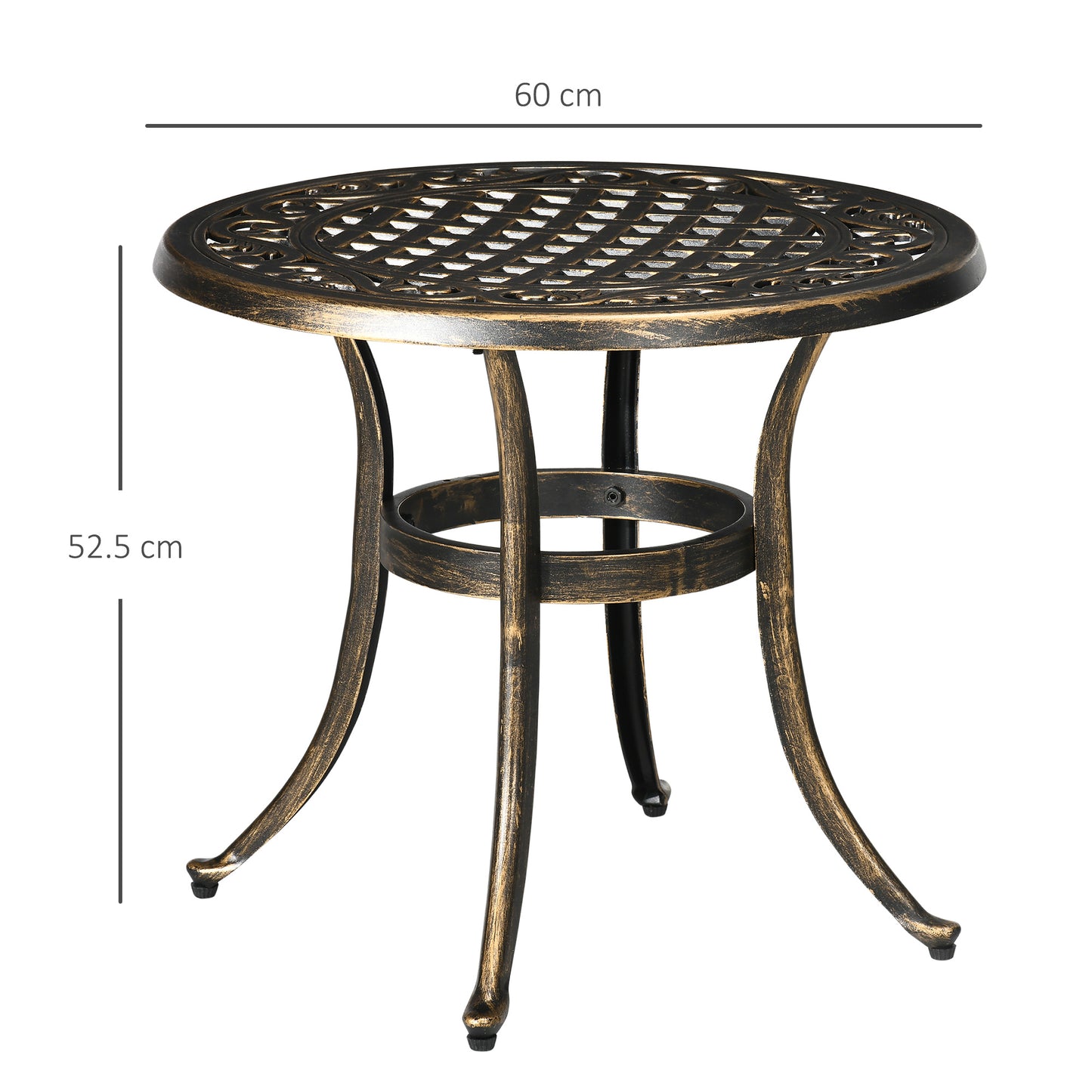 Sani Cast Aluminium Bronze Outdoor Side Table With Anti Slip Feet