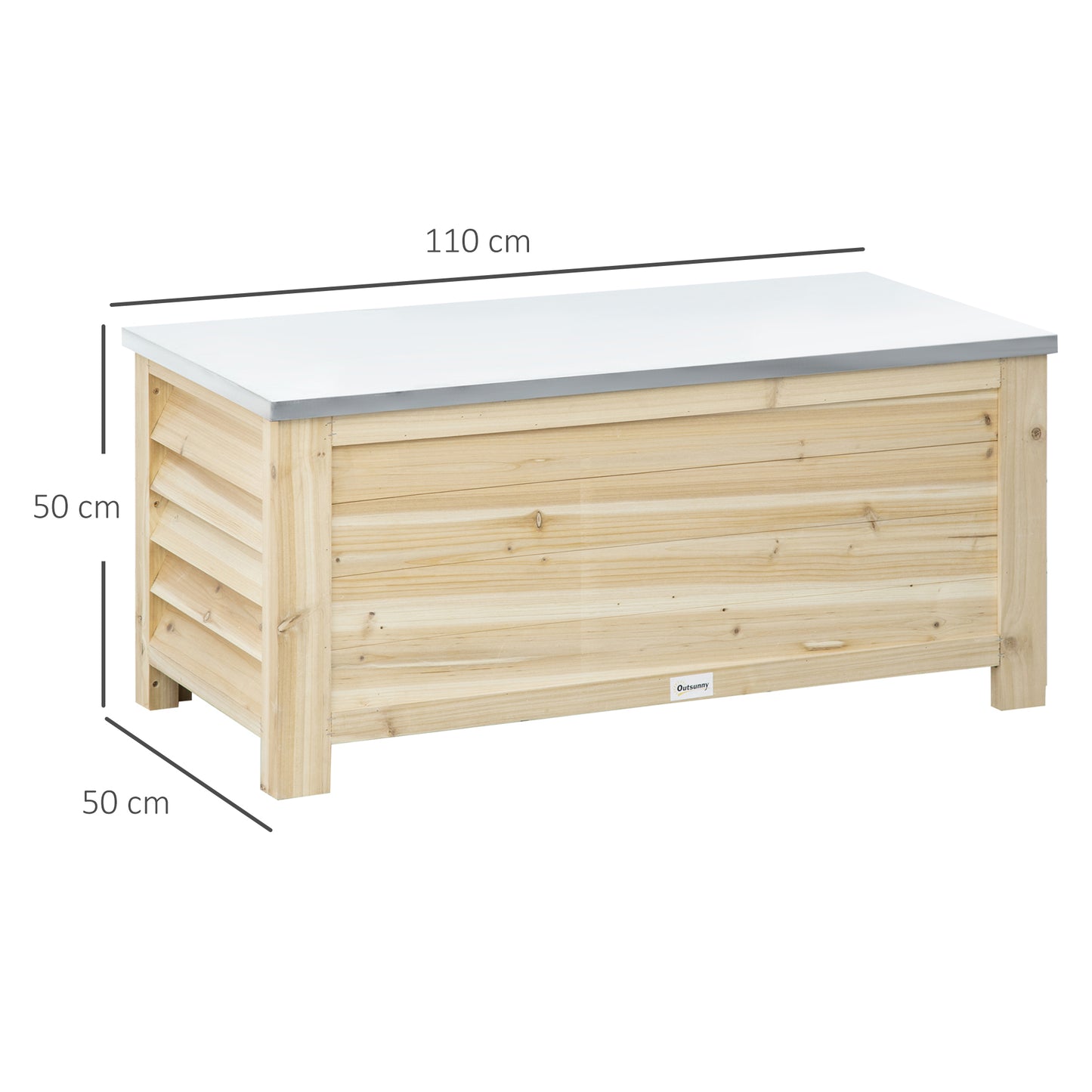 Keno Fava Panelled Wood And Metal Outdoor Storage Box 155 Litre