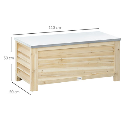 Keno Fava Panelled Wood And Metal Outdoor Storage Box 155 Litre
