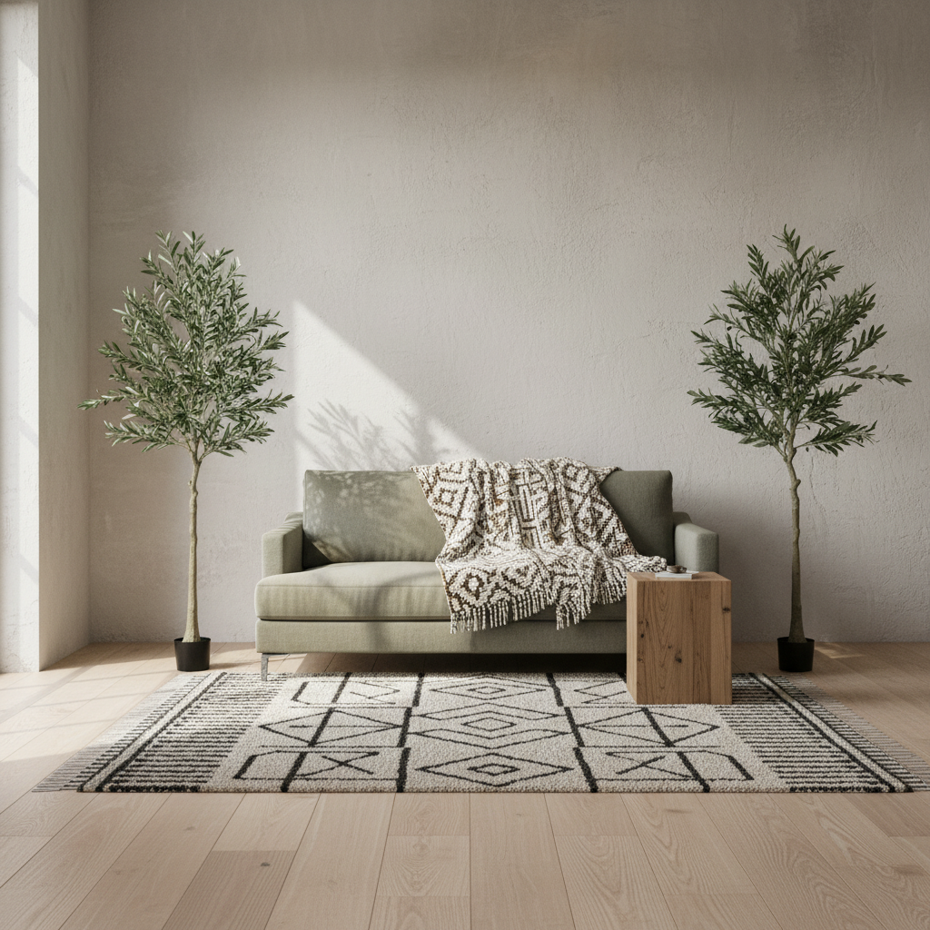 Dokeha Kata Set Of 2 Artificial Olive Style Trees With Silk Leaf Finish