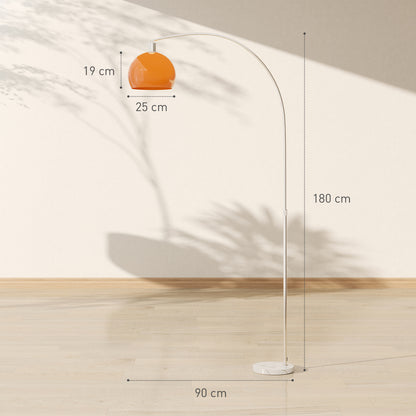 Filu Metal Orange Modern Floor Lamp With Shade And Foot Switch