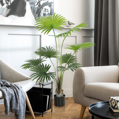 Raravere Tall Artificial Palm Style Tree With Natural Trunk Detail In Pot H8 145cm