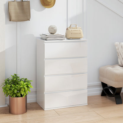 Diri High Gloss White 4 Drawer Chest Of Drawers With Modern Storage Design