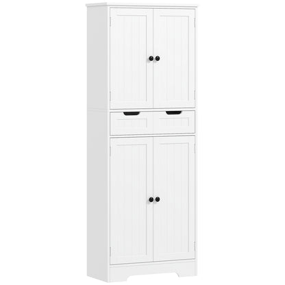 Lucola Tall Freestanding Bathroom Storage Cabinet In White