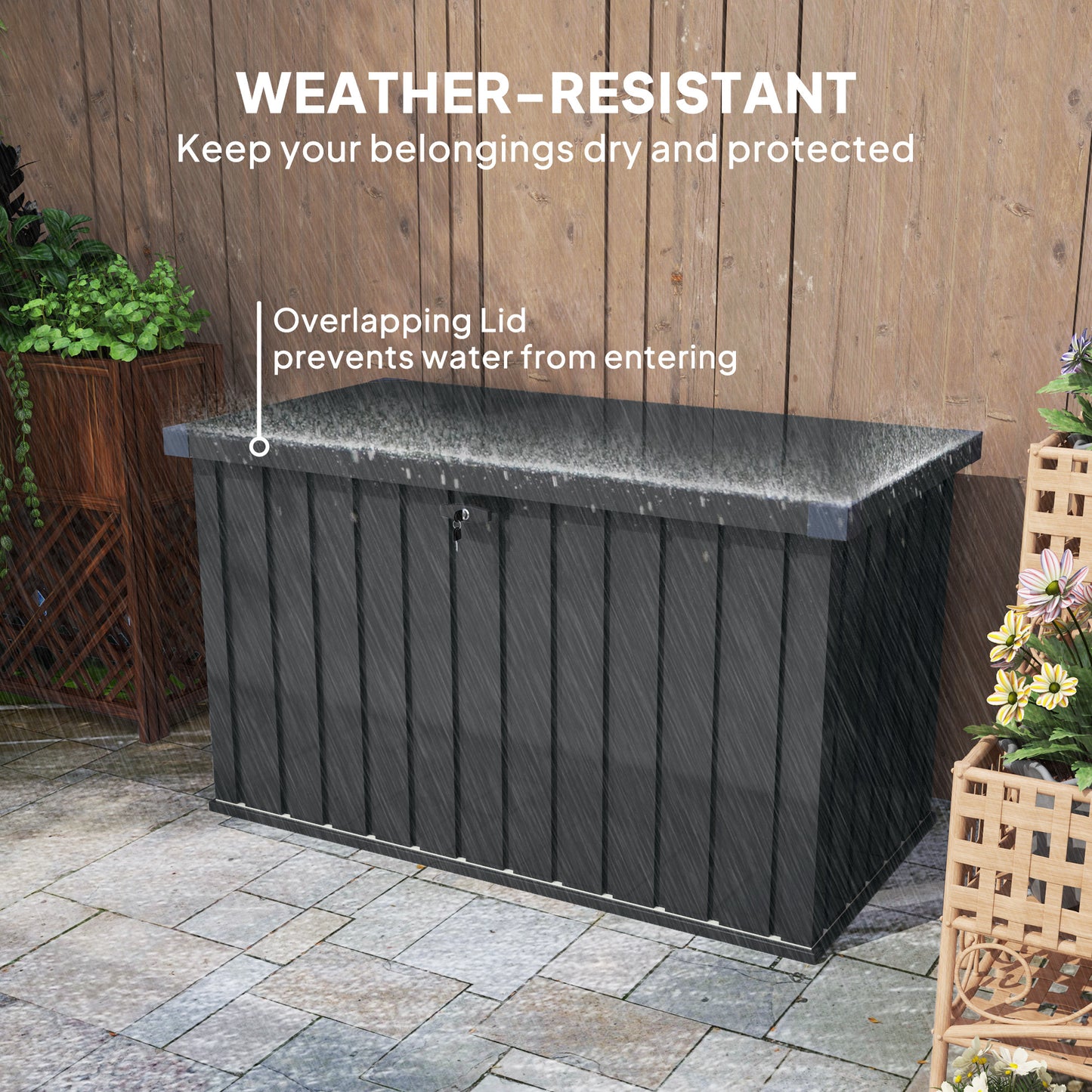 Firane Rafi Galvanised Steel Outdoor Storage Box 400 Litre Capacity