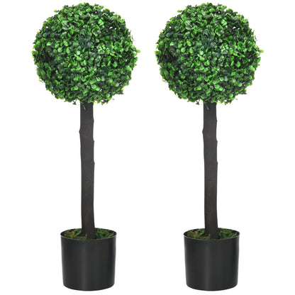 Losasa Zimo Set Of 2 Artificial Boxwood Ball Trees Suitable For Indoor Or Outdoor Settings