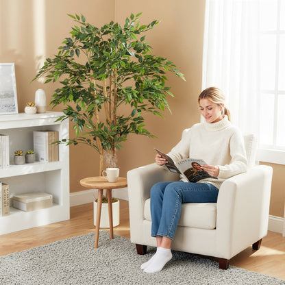 Faluta Artificial Ficus Style Tree With Solid Trunk Detail In Pot H8 150cm Green