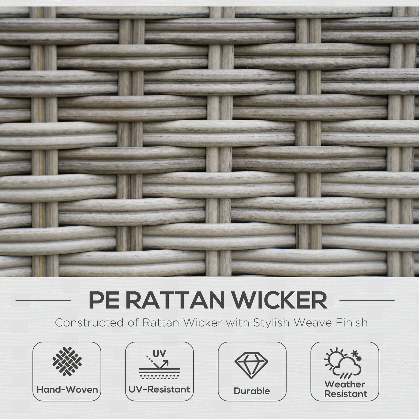 Kadira Faux Rattan Grey 8 Seatear Corner Sofa Conversational Set With Padded Cushions And Lift Top Table