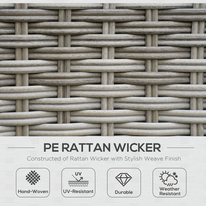 Kadira Faux Rattan Grey 8 Seatear Corner Sofa Conversational Set With Padded Cushions And Lift Top Table