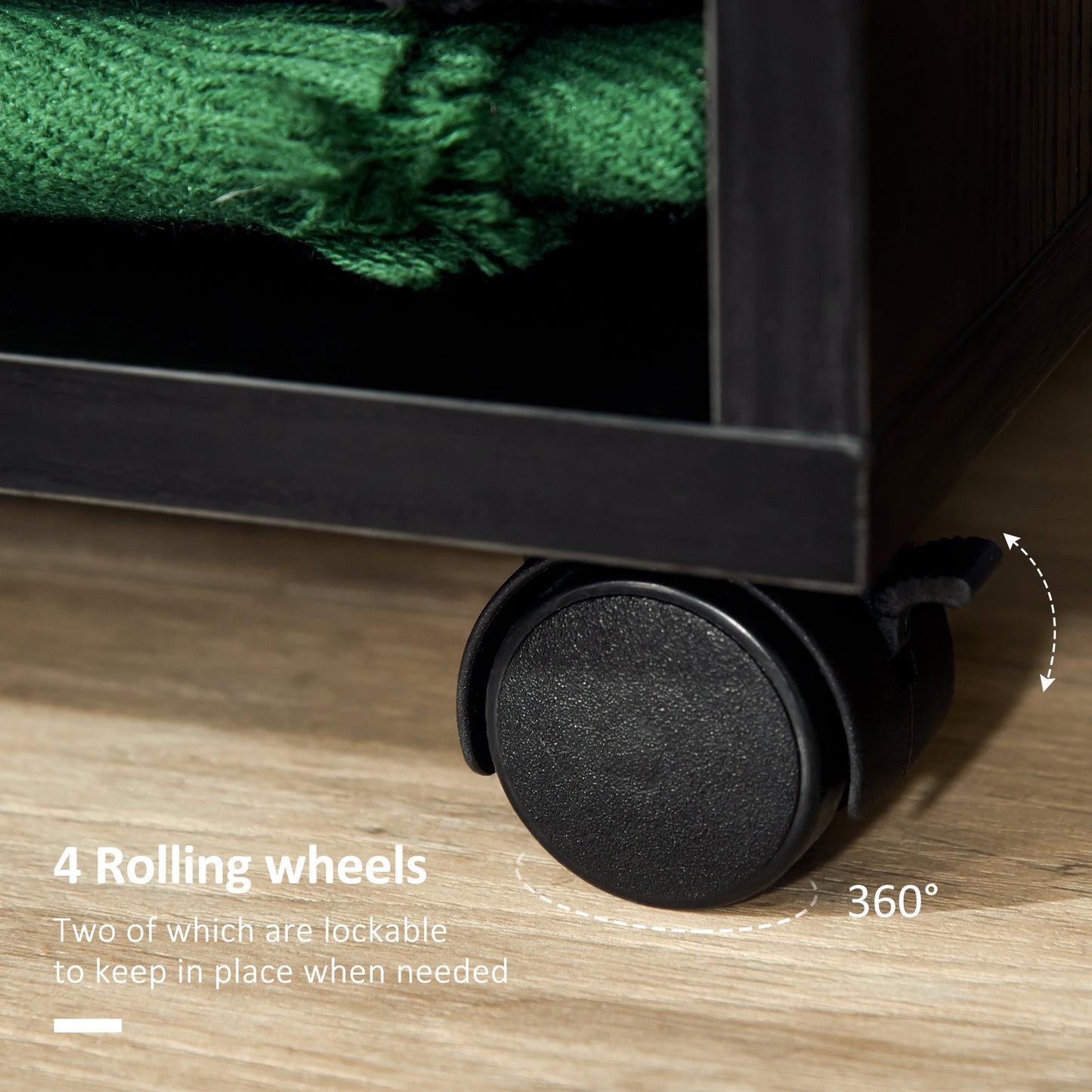 Beladell Small Black Open Wardrobe On Lockable Wheels With Hanging Rail And 2 Shelves