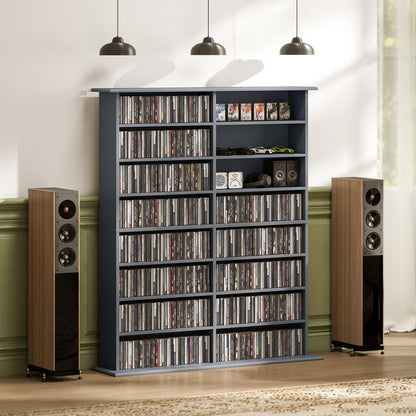 Yopayo Lora Wooden Grey 6teen Compartment Media Storage Shelf