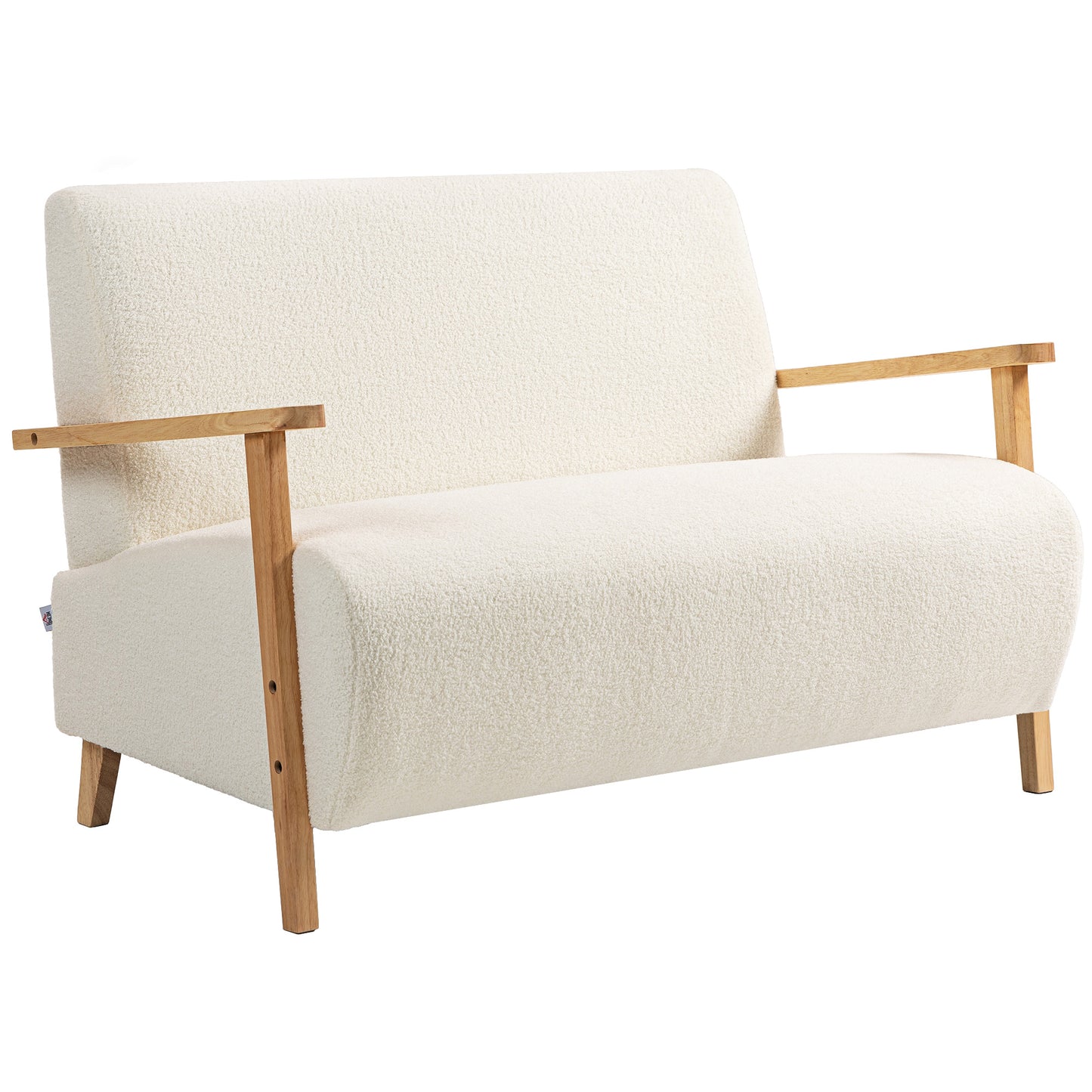 Hadimi Sherpa Boucle Cream White Compact 2 Seater Sofa