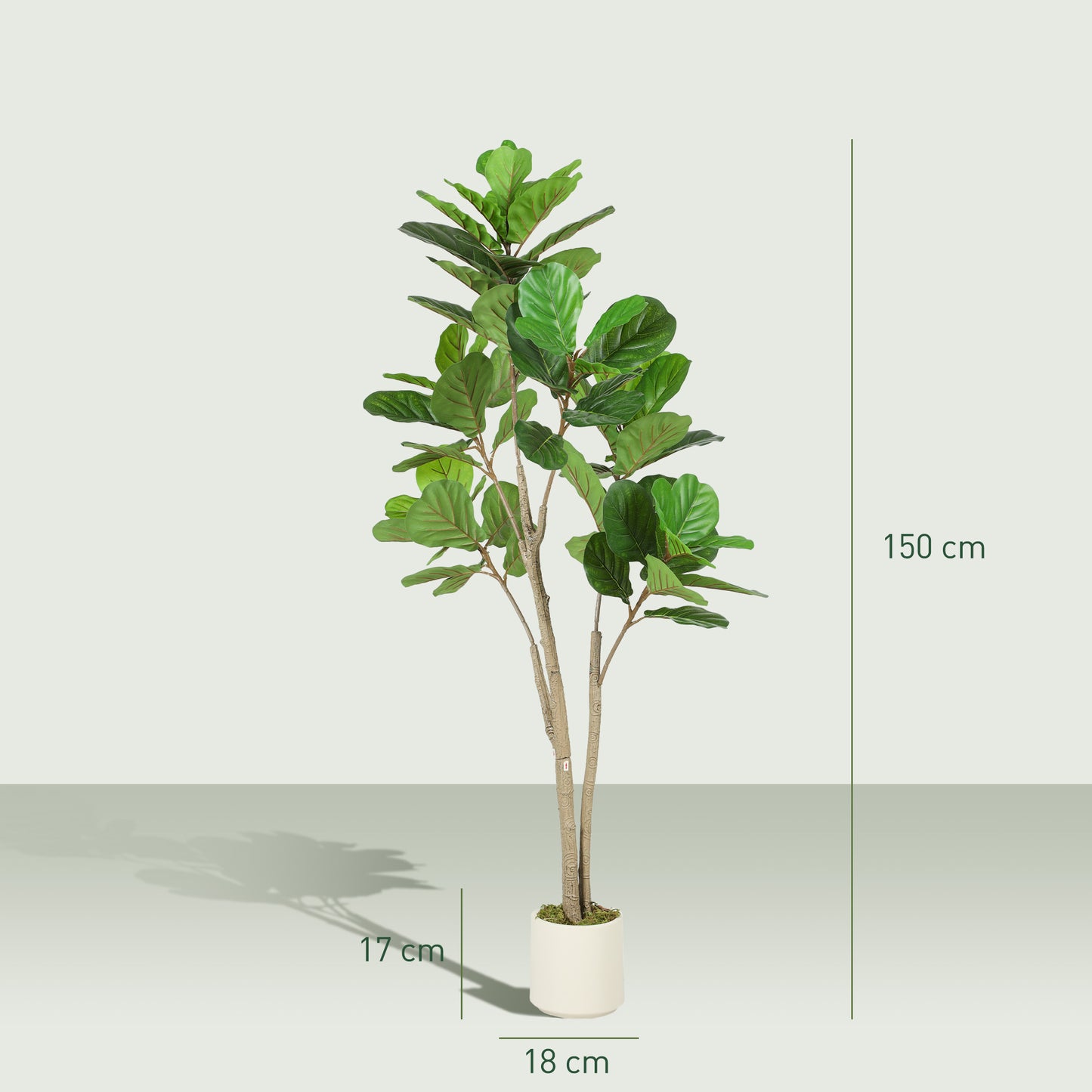 Laha Artificial Ficus Style Indoor Tree In Green 150cm