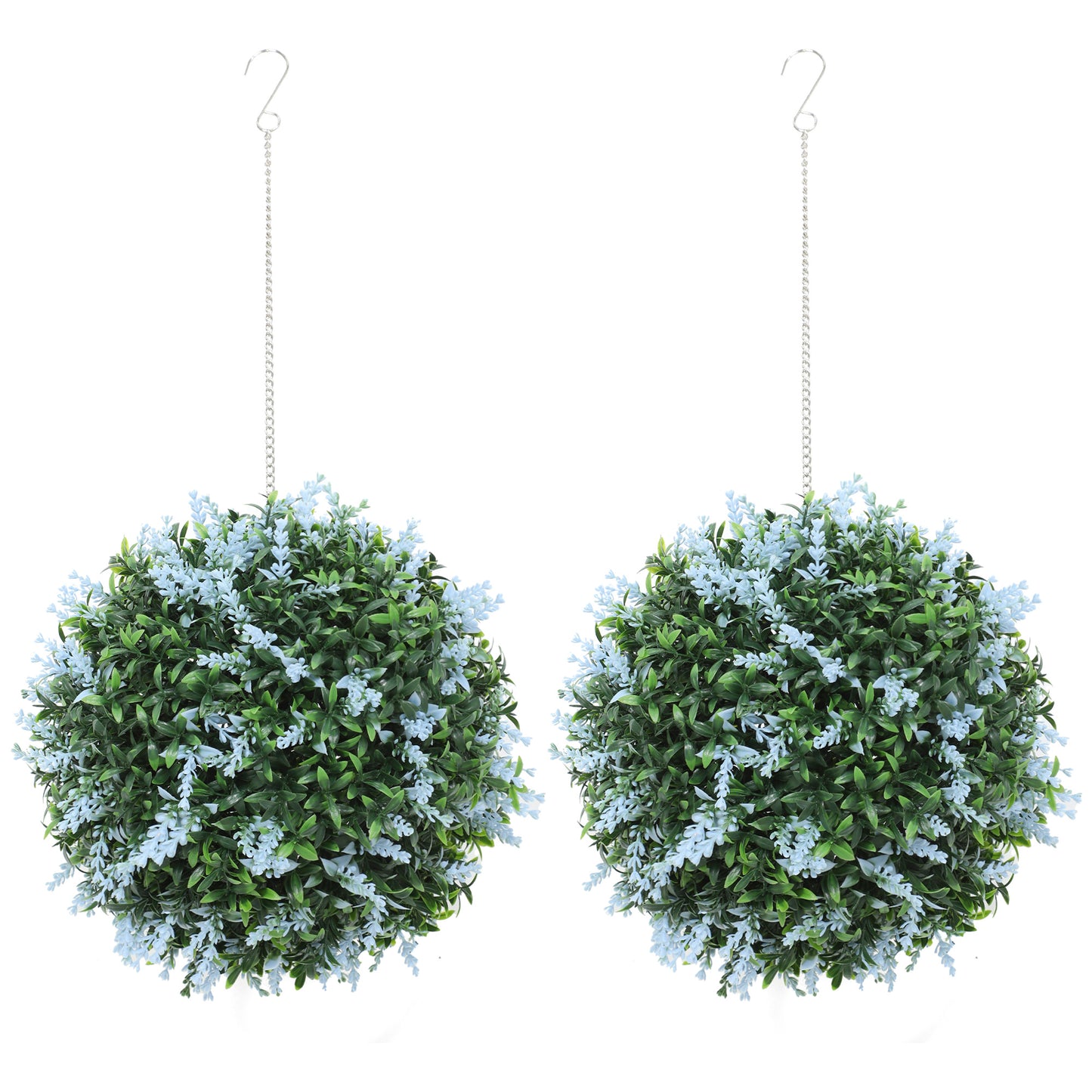 Maka Nosa Set Of 2 UV Resistant Artificial Topiary Ball Plants In Blue