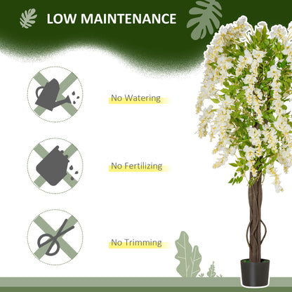 Kalone Artificial White Wisteria Style Tree Supplied In Nursery Pot