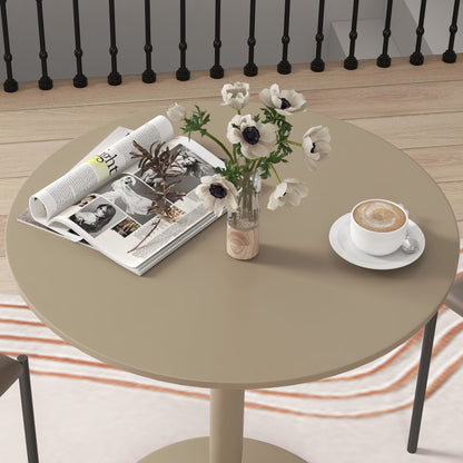 Ratapa Metal Light Brown Minimal Round Dining Table For 2
