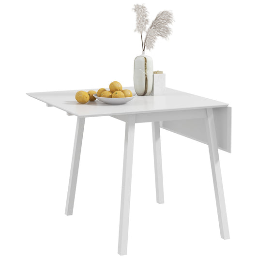 Nopato Solid Wood White Folding Drop Leaf Dining Table Seating 2 To 4