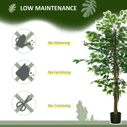 Larane Artificial Ficus Style Tree With Stabilised Pot Base In Green