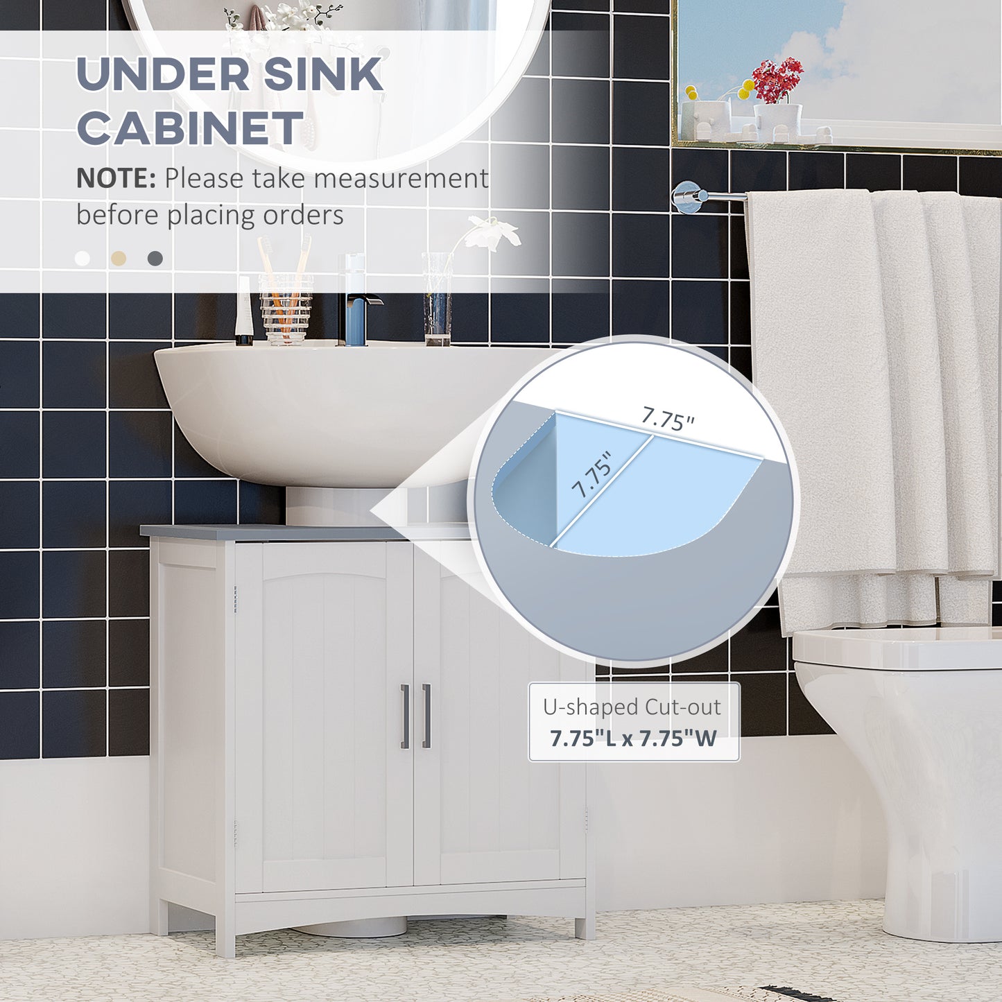Maraneri Bathroom Furniture Set With Tall Cabinet Floor Storage Drawers And Pedestal Sink Unit White