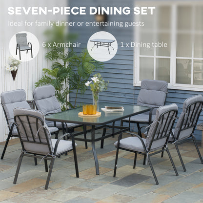 Luraha Light Grey 6 Seater Garden Dining Set With Cushions
