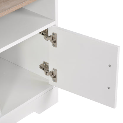 Tadori 105cm Vile Wooden White Modern TV Console 2 Doors and Open Shelves