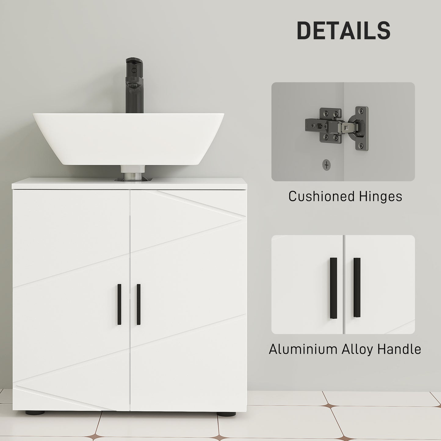 Badosu Luni Under Sink Bathroom Storage Cabinet With Internal Shelving White