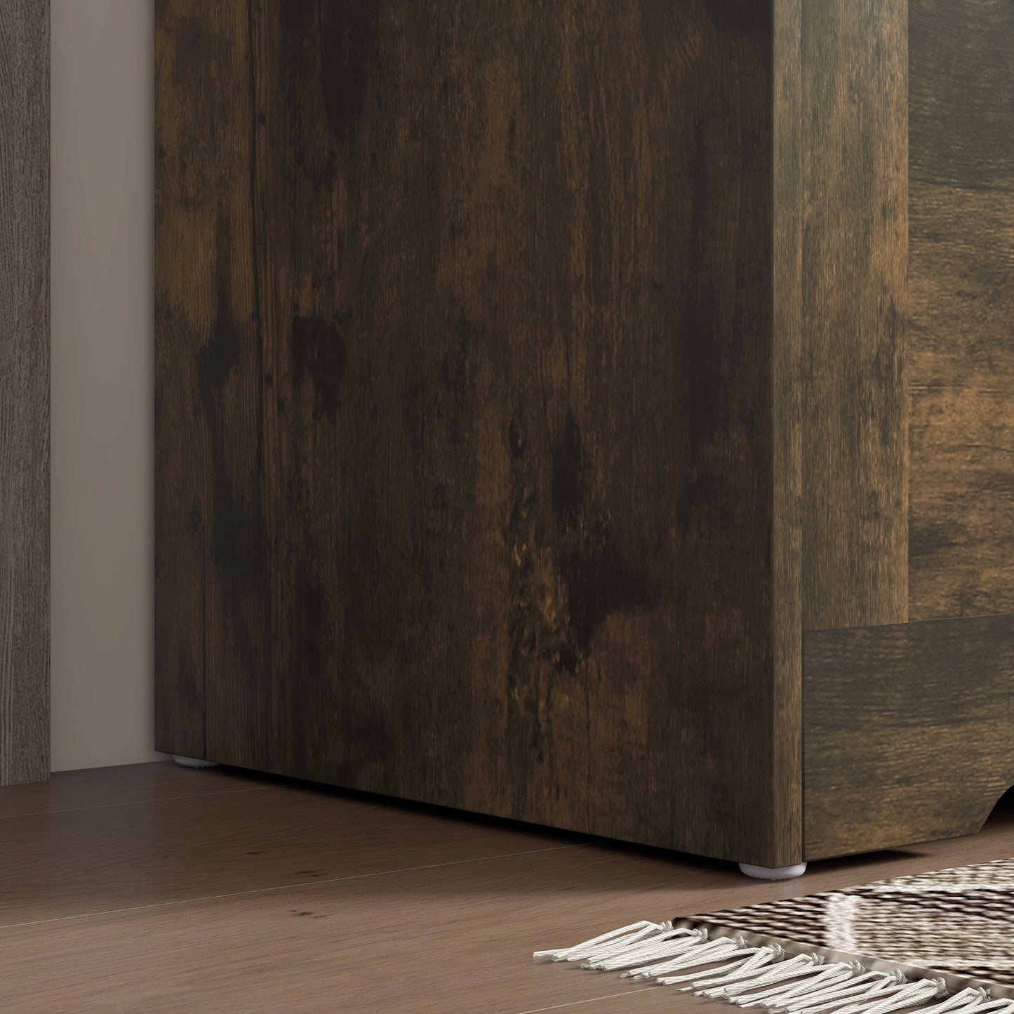 Ledilu Rustic Brown Wood Effect Storage Chest With Safety Hinges 100 Litre