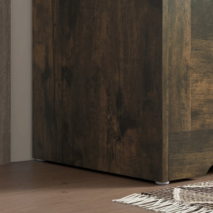 Ledilu Rustic Brown Wood Effect Storage Chest With Safety Hinges 100 Litre