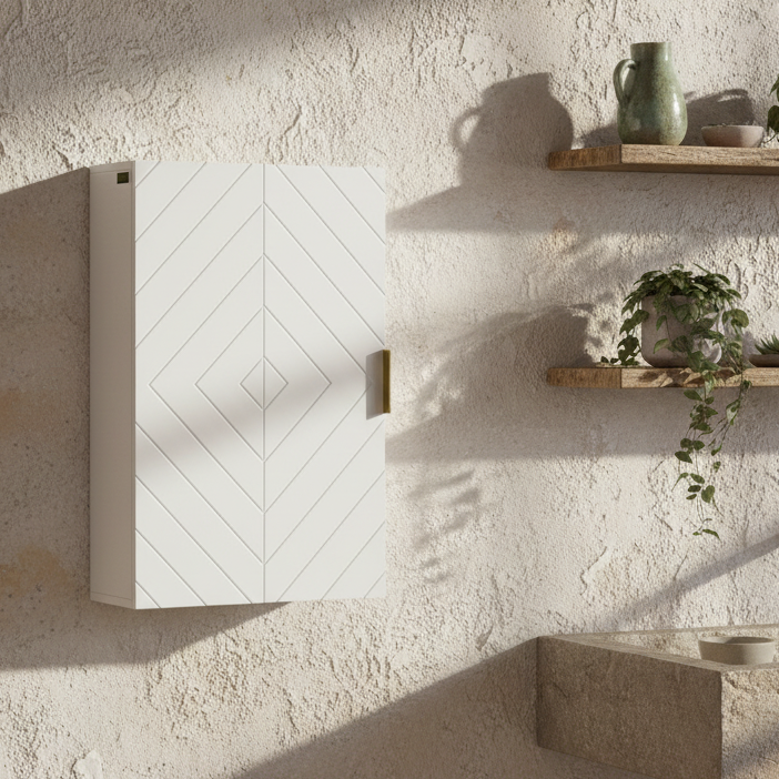 Miviano Over Toilet Wall Mounted Storage Cabinet With Adjustable Shelving White
