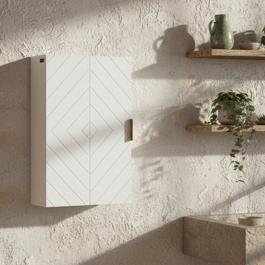 Miviano Over Toilet Wall Mounted Storage Cabinet With Adjustable Shelving White