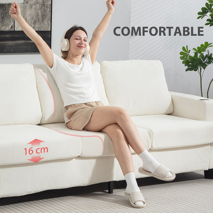Suvazi White 3 Seater Sofa With Integrated USB Ports And Cup Holders