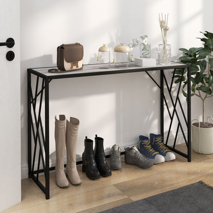 Toli 120cm Metal And Wooden Grey Industrial Console Table