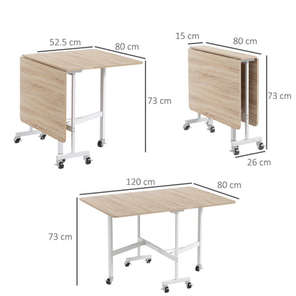 Senaba Wooden Oak Drop Leaf Dining Table Seating 4 To 6