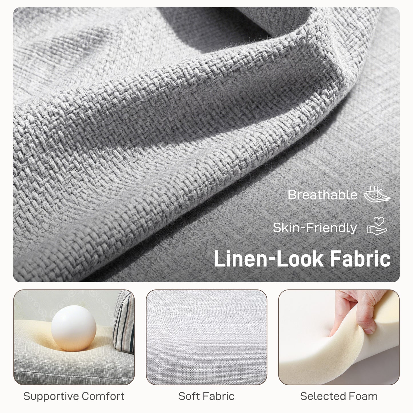 Coyo Kere Fabric Light Grey Single Sofa Bed With Fold Out SleeFauxr Design And Pillow