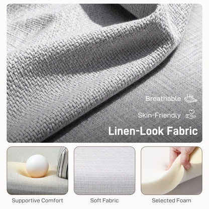 Coyo Kere Fabric Light Grey Single Sofa Bed With Fold Out SleeFauxr Design And Pillow