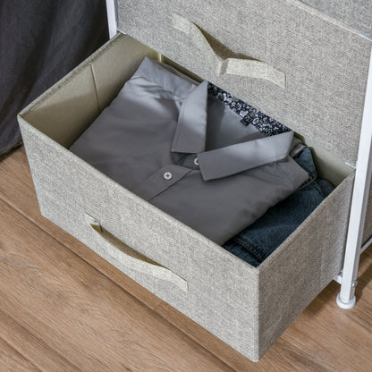 Sula White Metal and Natural Oak 3 Tier Linen Drawer Storage Unit