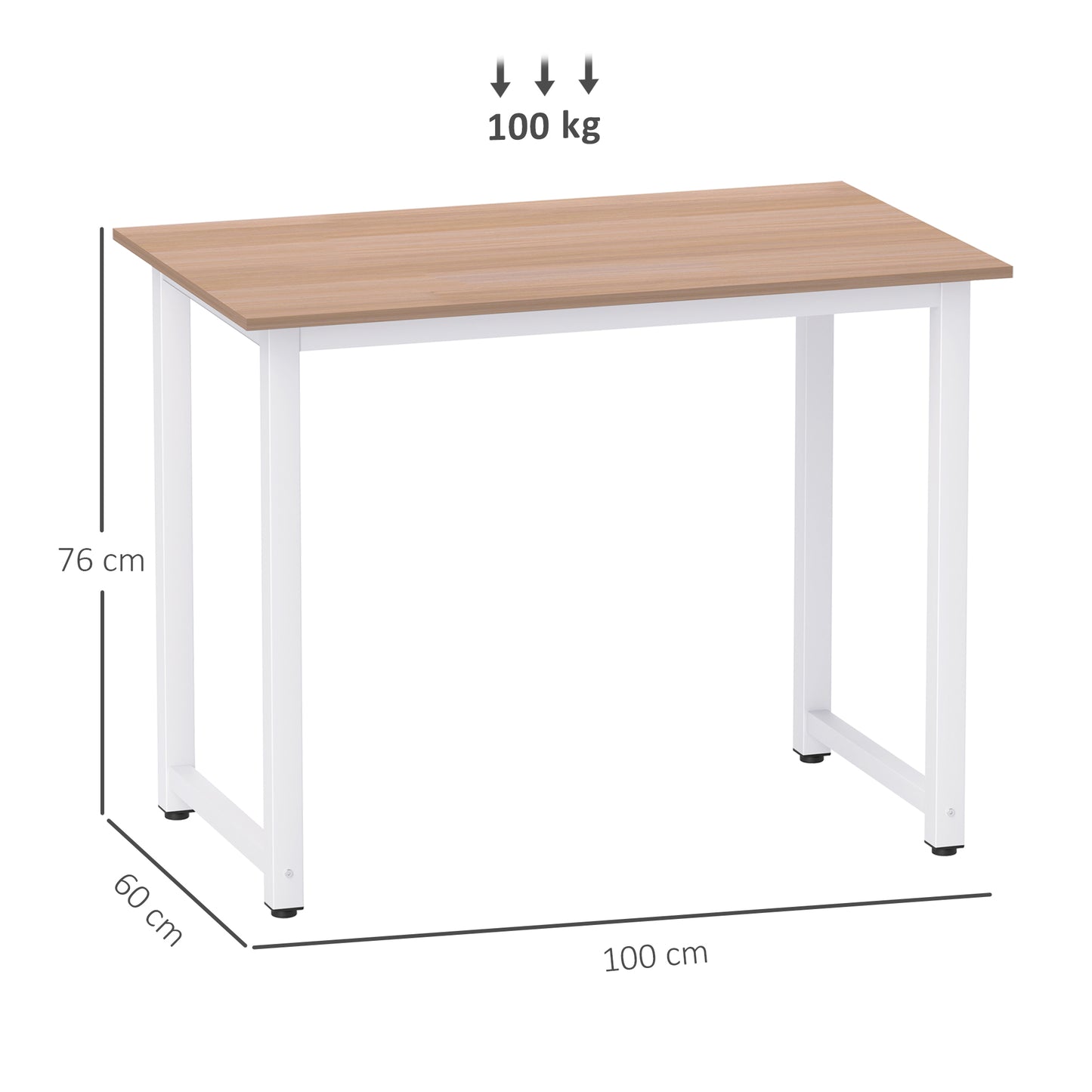 Raha 100cm White Metal Frame Writing Desk