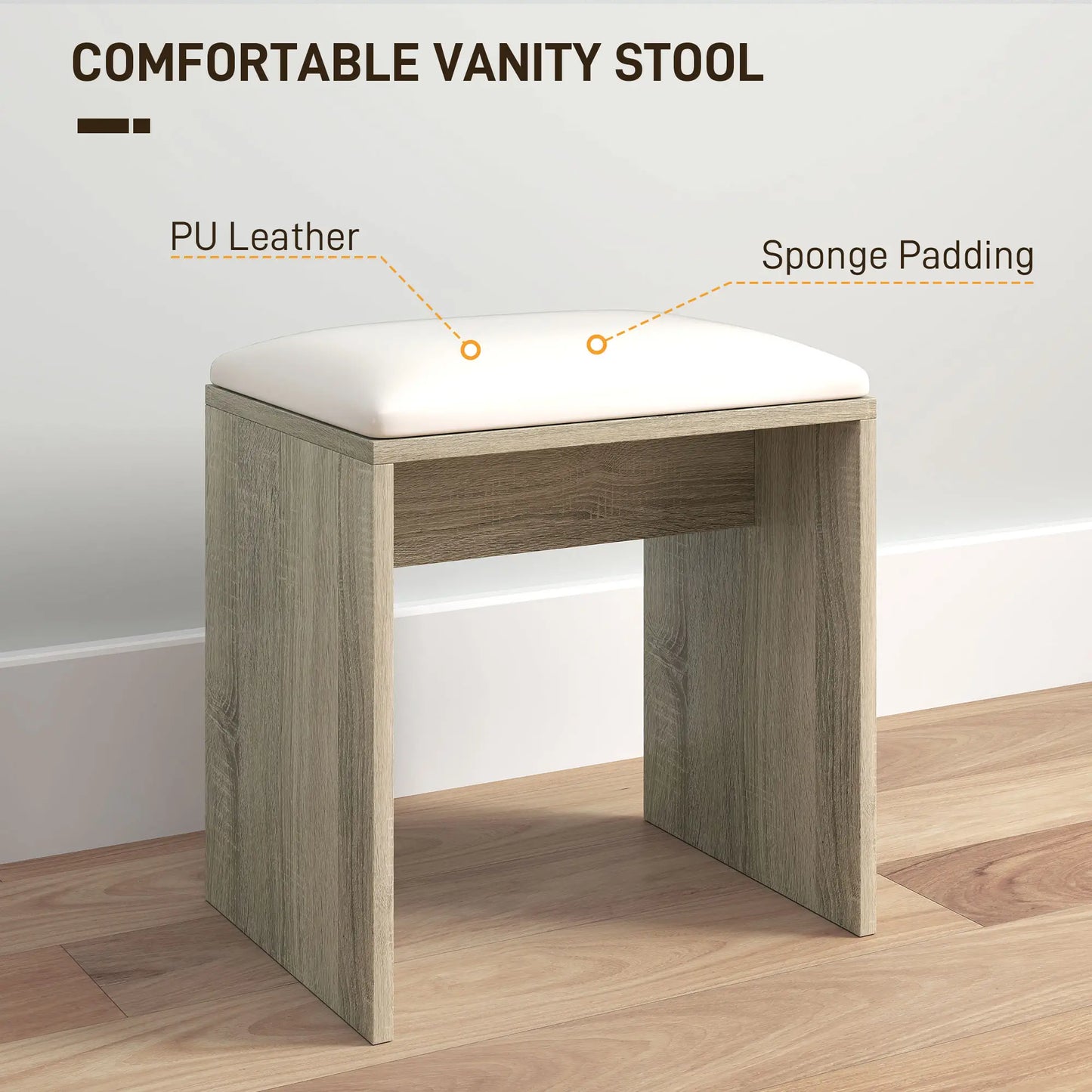 Marini Wood Effect Dressing Table And Stool Set With Storage