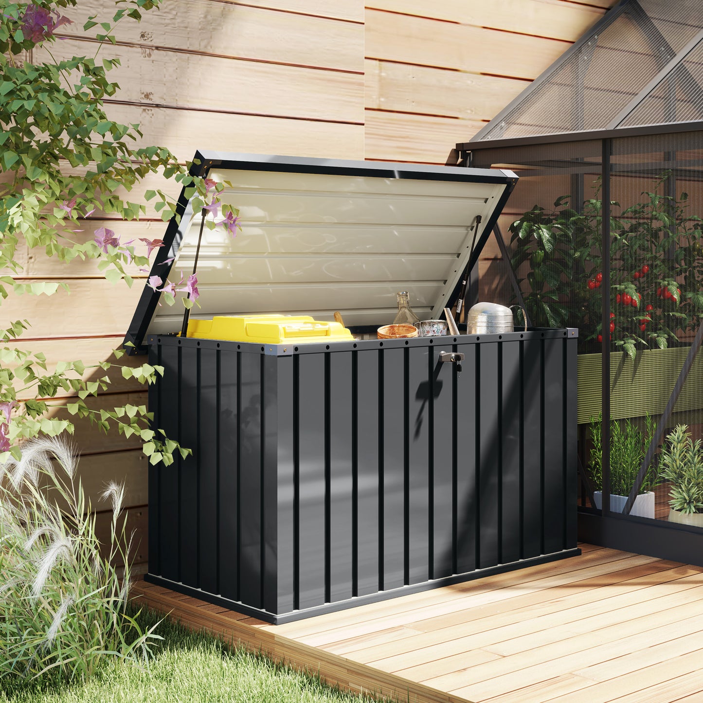 Firane Rafi Galvanised Steel Outdoor Storage Box 400 Litre Capacity
