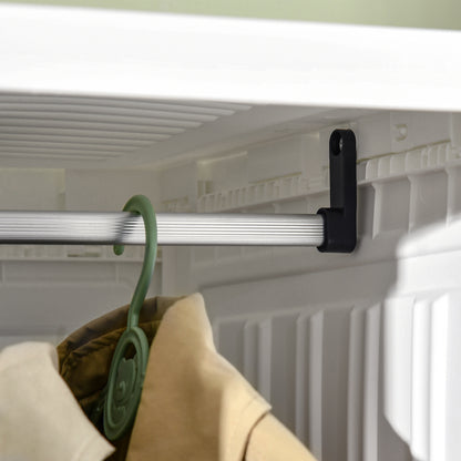 Belavani White Foldable Clothes Wardrobe With Cube Storage Hanging Rails And Magnetic Doors
