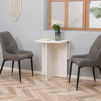 Nelu Wooden White Drop Leaf Dining Table For 4