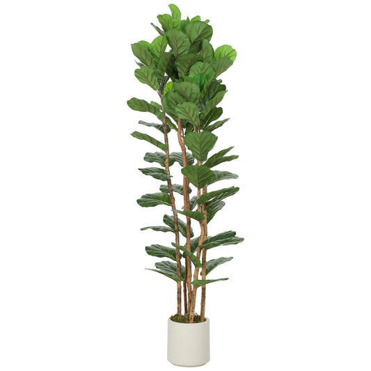 Racori Elri Artificial Fiddle Leaf Fig Style Tree With Full Canopy H8 180cm Green