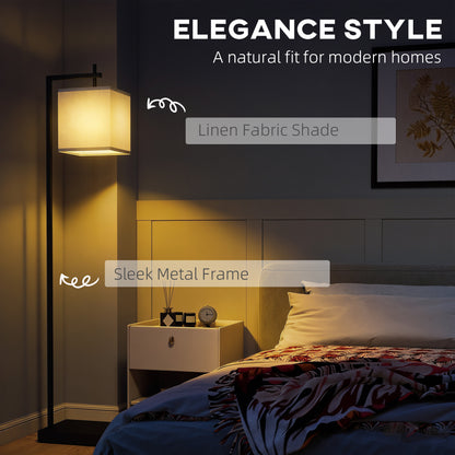 Mito Metal Black Tall LED Floor Lamp With Adjustable Colour TemFauxrature Remote And Foot Switch