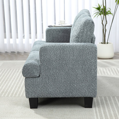 Mofa Chenille Light Grey 2 Seater Sofa Soft Texture