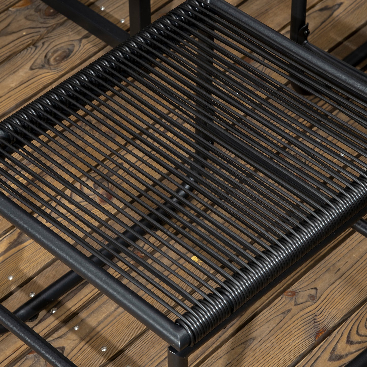 Latata Black Rattan String 10 Seater Cube Garden Dining Set With Stools And Rectangular Table