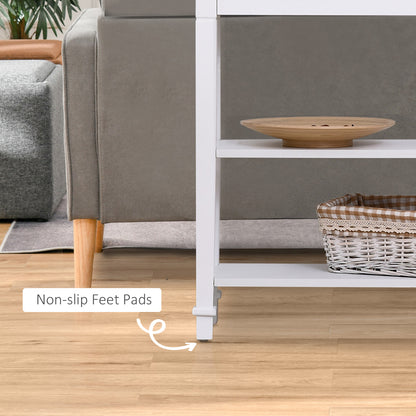 Sacoso Wooden Natural Retro  Hallway Console Table With Drawer And Dual Shelves